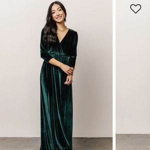 Baltic born Sophia velvet maxi dress size l color emerald